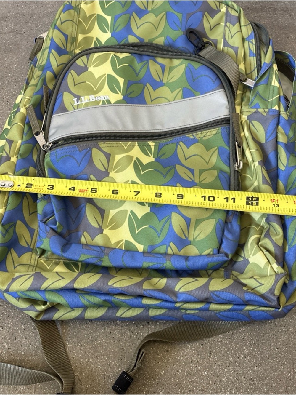L.L. Bean Green and Blue Patterned women or kids Backpack - Picture 8 of 10